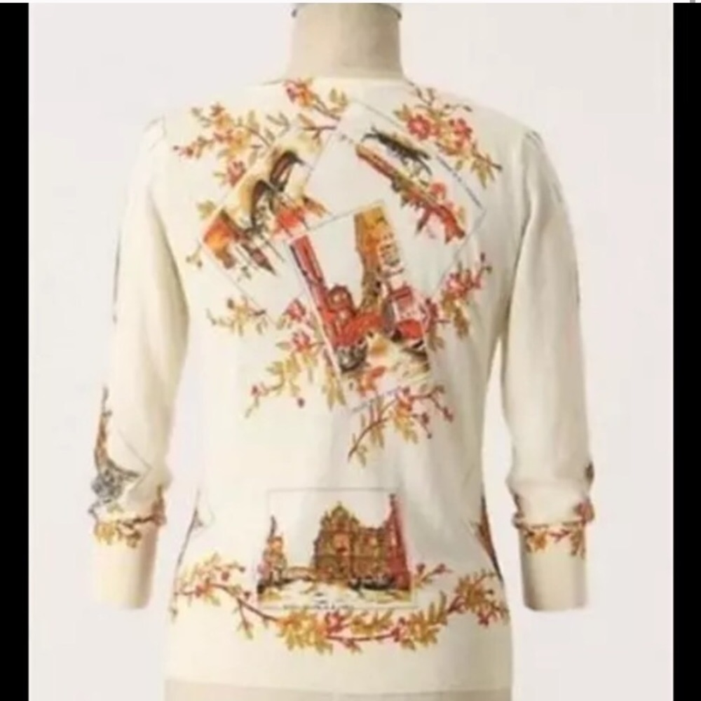 Anthropologie Venice printed Moth cardigan